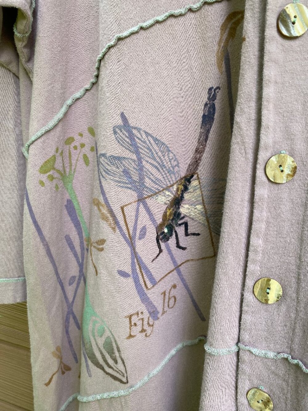 Vintage 1990s BLUEFISH Brand Dragonflies Button Down Dress Size 2 (PLUS)